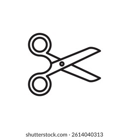 Scissors cutting icon line art vector