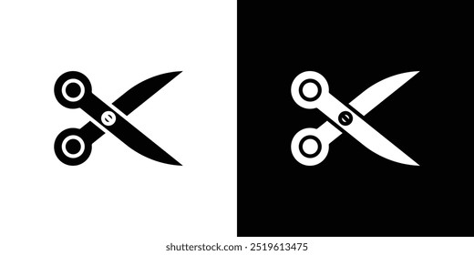 Scissors cutting icon linear logo isolated