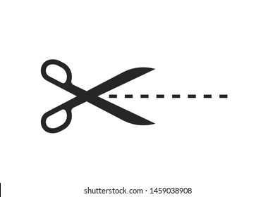 scissors cutting icon on white background 