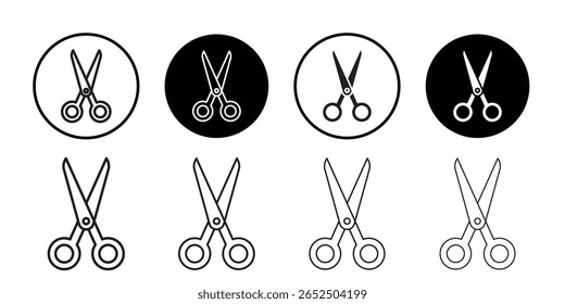 Scissors cutting icon simple outline vector sign