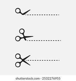 Scissors cutting icon vector isolated on white background