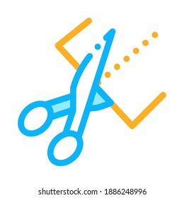 Scissors Cutting Icon Vector. Outline Scissors Cutting Sign. Isolated Contour Symbol Illustration