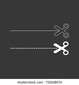 Scissors cutting icons.