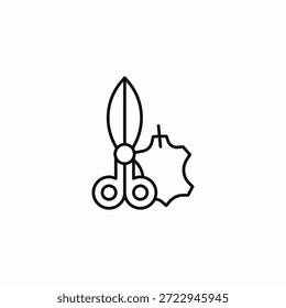 Schere Schneiden Leder Symbol Vektor