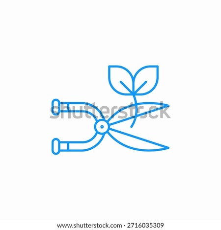 scissors cutting leaves icon sign vector