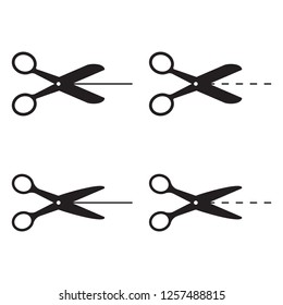 Scissors cutting line