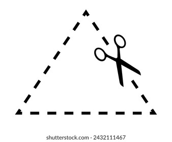 Scissors Cutting Line Black Line Art