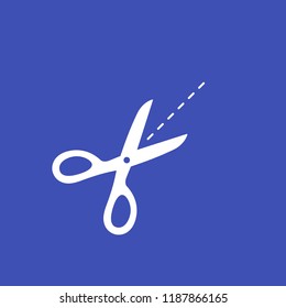 scissors, cutting line icon