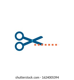 scissors cutting line isolated icon vector illustration design