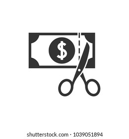 Scissors Cutting Money Icon