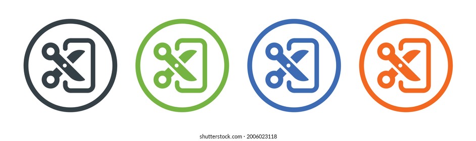 Scissors cutting paper icon vector illustration.