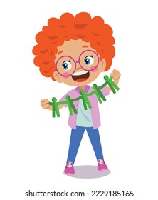 scissors cutting paper people vector