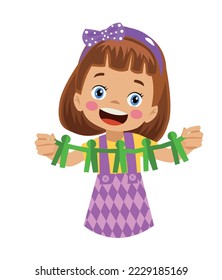 scissors cutting paper people vector