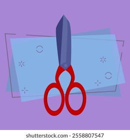 Scissors for cutting paper vector illustration. Hairdresser, barbershop, tailor. Scissors concept. Vector illustration can be used for topics like diy, tailor shop, beauty salon