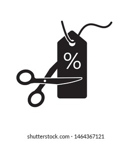 scissors cutting price label icon- vector illustration