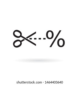 scissors cutting price label icon- vector illustration