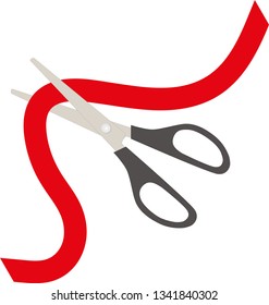 scissors cutting the ribbon