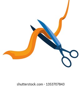 scissors cutting ribbon