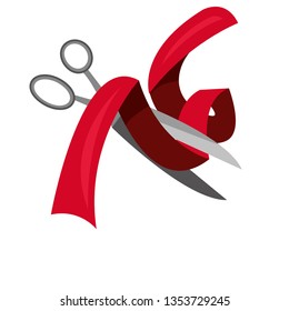 scissors cutting ribbon