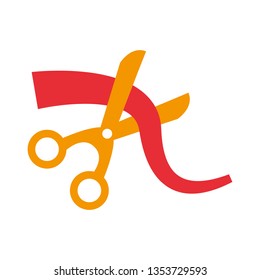 scissors cutting ribbon