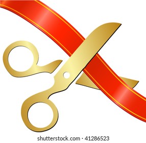 scissors cutting the ribbon