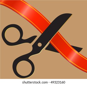 scissors cutting the ribbon