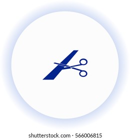 Scissors cutting ribbon  icon. Vector design.