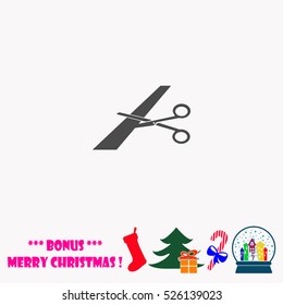 Scissors cutting ribbon  vector illustration.