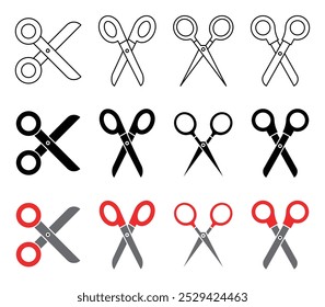 Scissors cutting tool icon in vector format