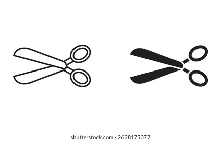 scissors cutting tools and equipment icon vector
