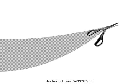 Scissors Cutting White Paper With Transparent Background. EPS10 Vector - Powered by Shutterstock - Get 15% off with code: PIKWIZARD15