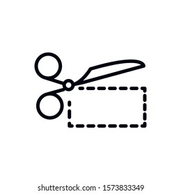 scissors with a dashed shopping line vector illustration