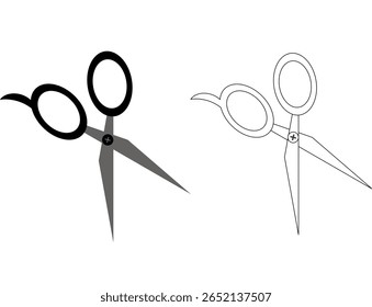 Tesoura em Design: Uma representação artística e moderna da tesoura, ideal para design gráfico ou comunicação visual. Perfeito para representar conceitos como precisão e estilo.