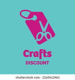 scissors with discount, logo design vector symbol icon illustration creative idea