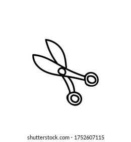 Schere doodle Vektorsilhouette einzeln auf weißem Hintergrund