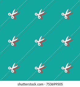 Scissors And Dots Haircutter Accessory Seamless Contrast Shadow Pattern Background