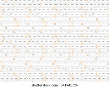 Scissors dotted line tile wallpaper pattern, vector illustration
