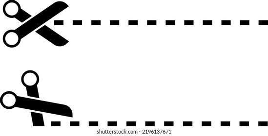 Scissors and dotted line : vector