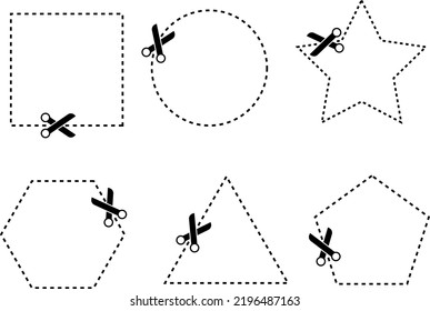 Scissors and dotted line : Vector