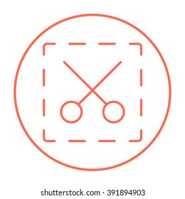 Schere mit gestrichelten Linien Symbol.