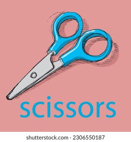 scissors drawing sketch pencil style