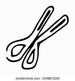 Tijeras dibujadas a mano. Diseño vectorial aislado de papelería en forma de doodle. Ilustración sobre el tema de la escuela, la oficina, las empresas