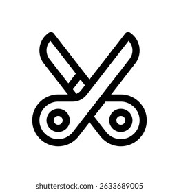 Tesoura. Ícone de vetor de traçado editável.