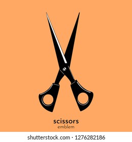 Scissors emblem. Vector