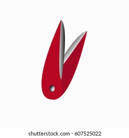 scissors for embroidery - needlework - vector illustration