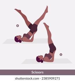 Scissors exercise, Woman workout fitness, aerobic and exercises.