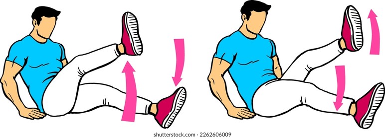scissors feet exercises to shape the abdominal and butt muscles