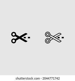 scissors fill and outline icon set isolated vector illustration