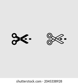 scissors fill and outline icon set isolated vector illustration