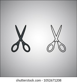 scissors fill and outline vector icon